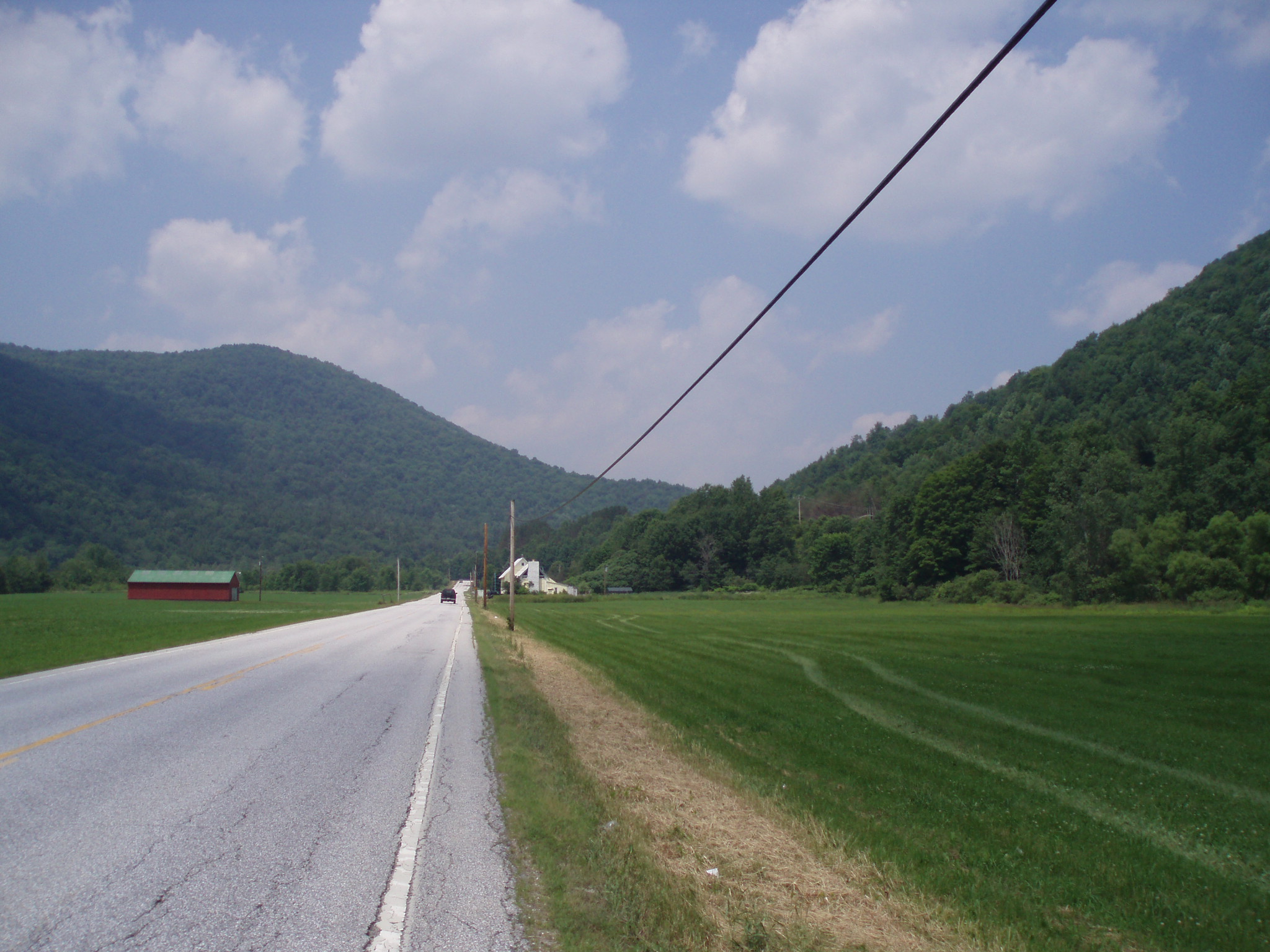 road going to Hancock during our bike tour