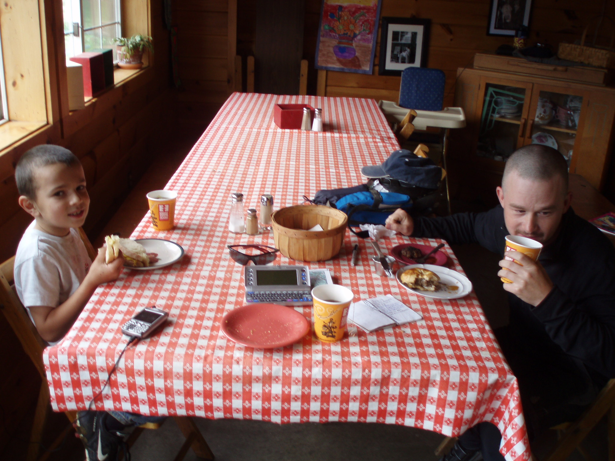 Breakfast at the farmhouse on our long distance bike tour