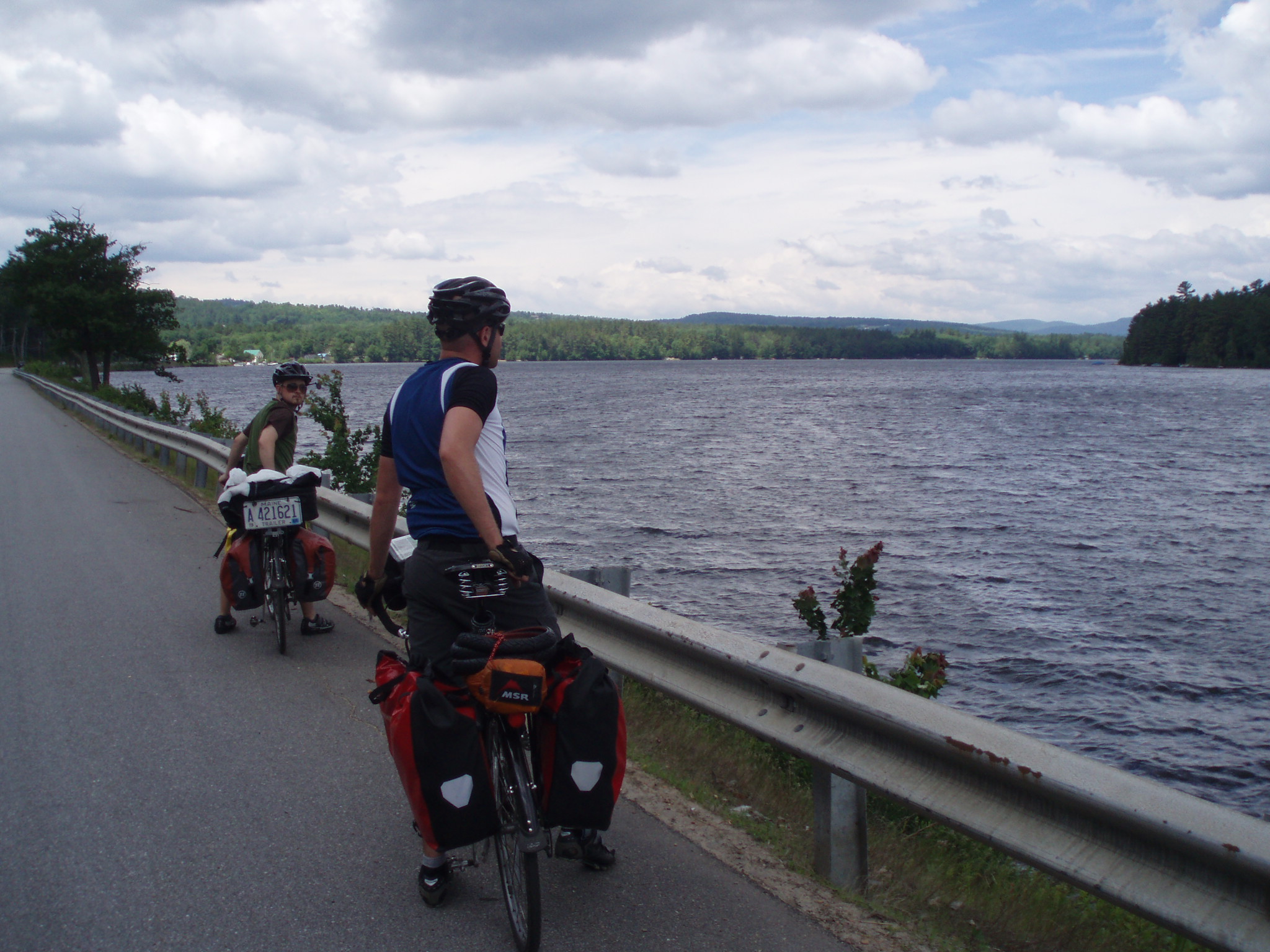 stopping by to view the lake on our long distance bike tour