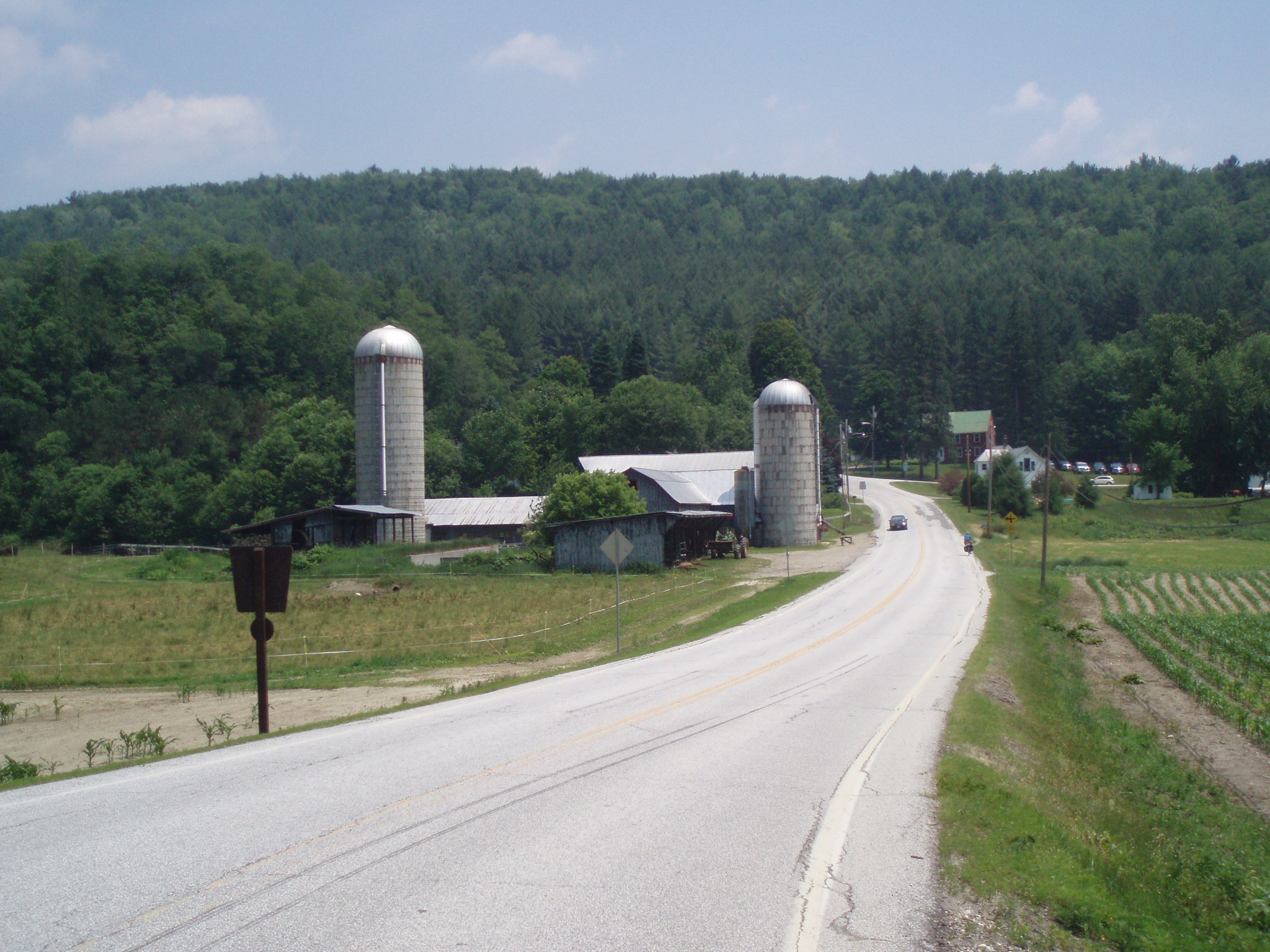 road going to Hancock during our bike tour