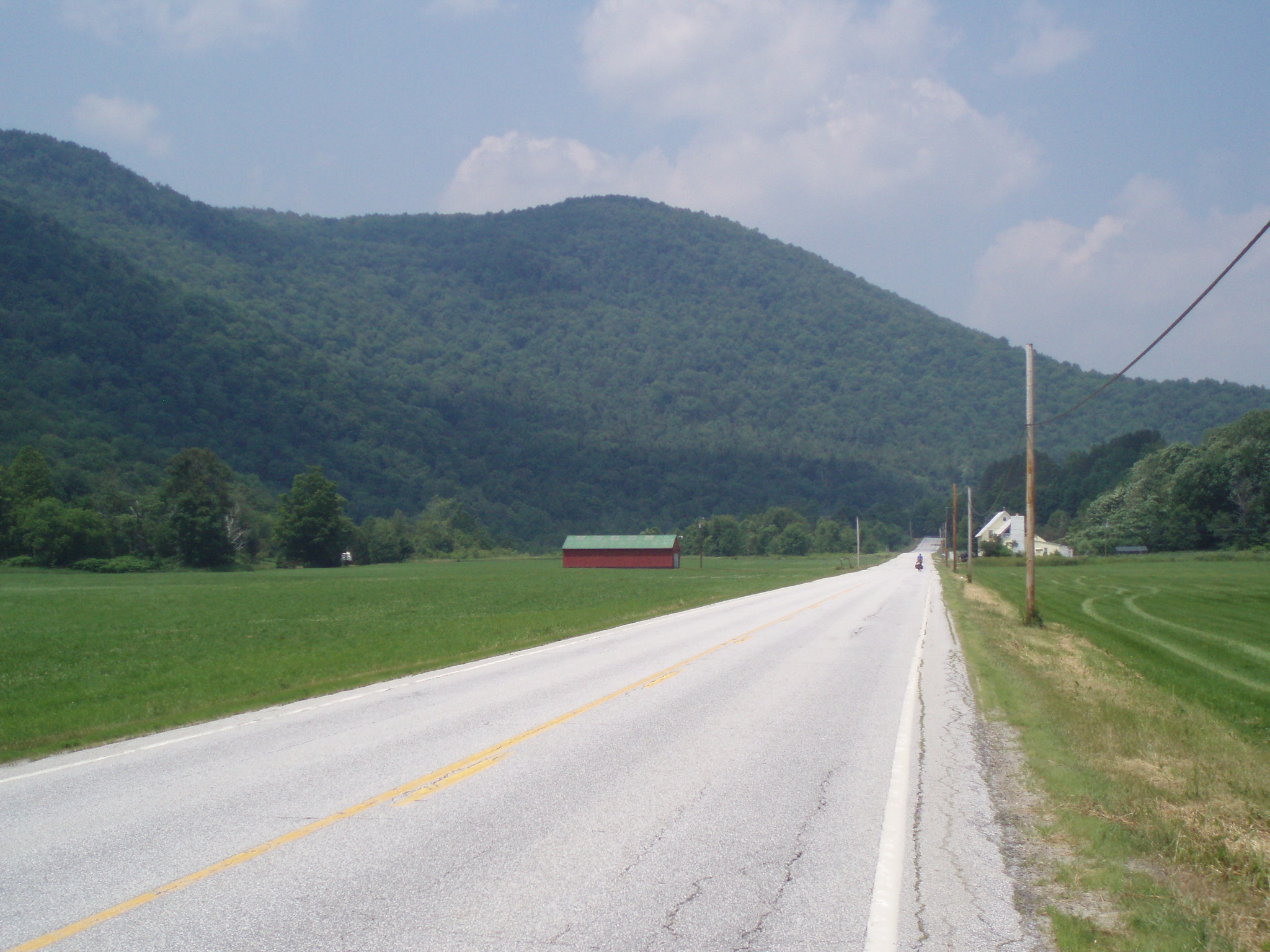 road going to Hancock during our bike tour