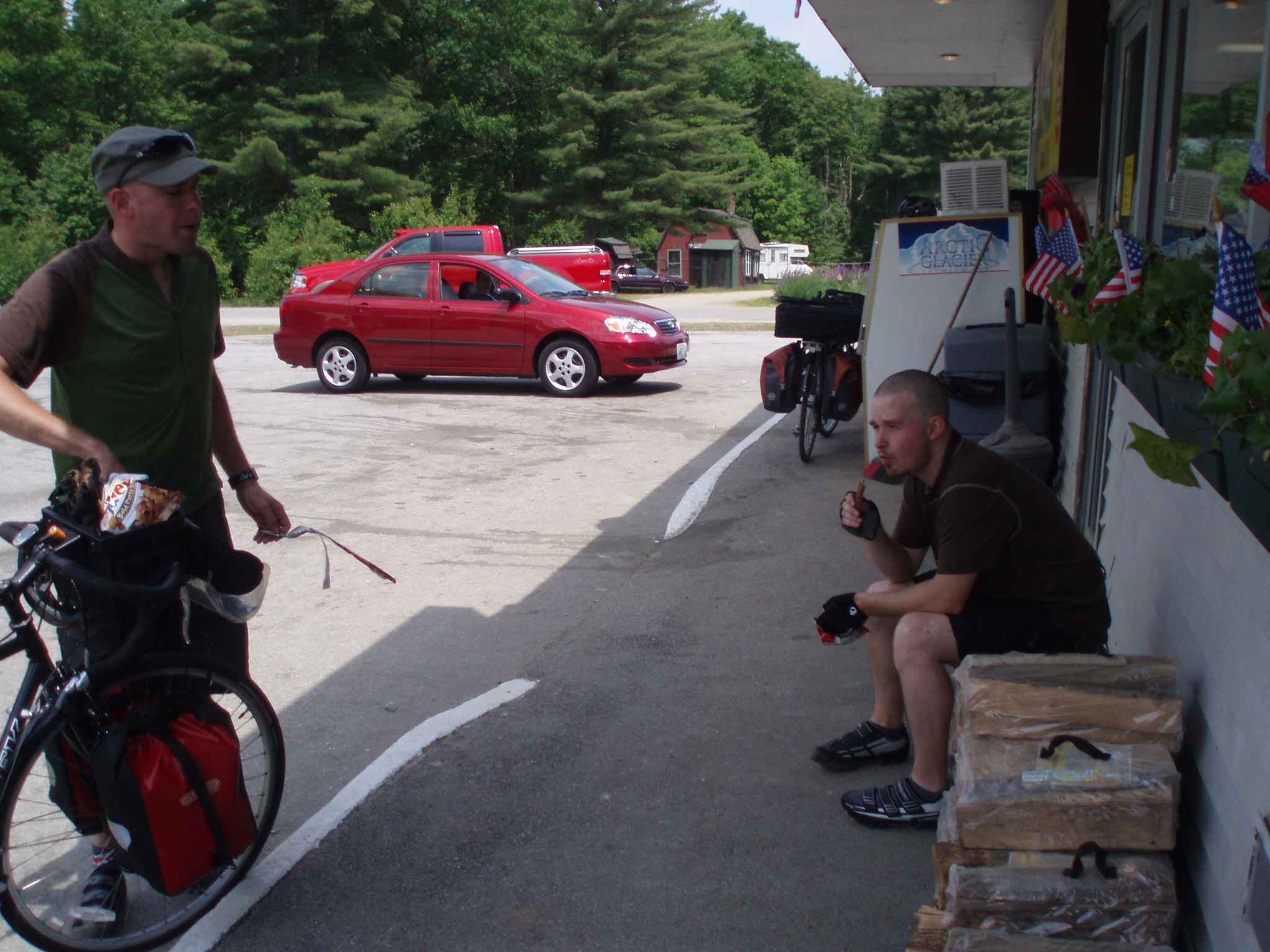 Chuck and Jamie at a Bike Stop