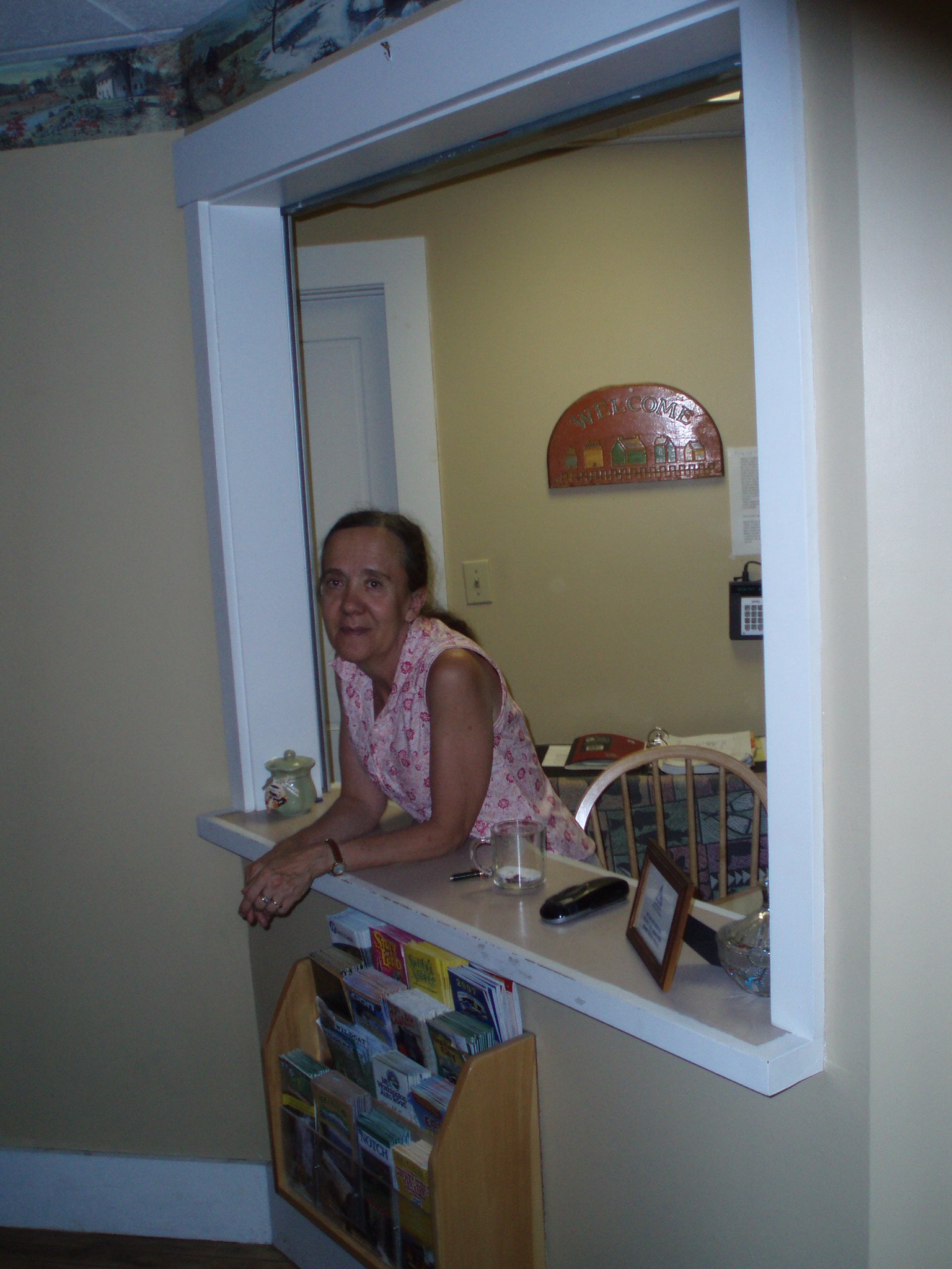 Conway Hotel Receptionist during our 2007 Cross Country Bike Tour