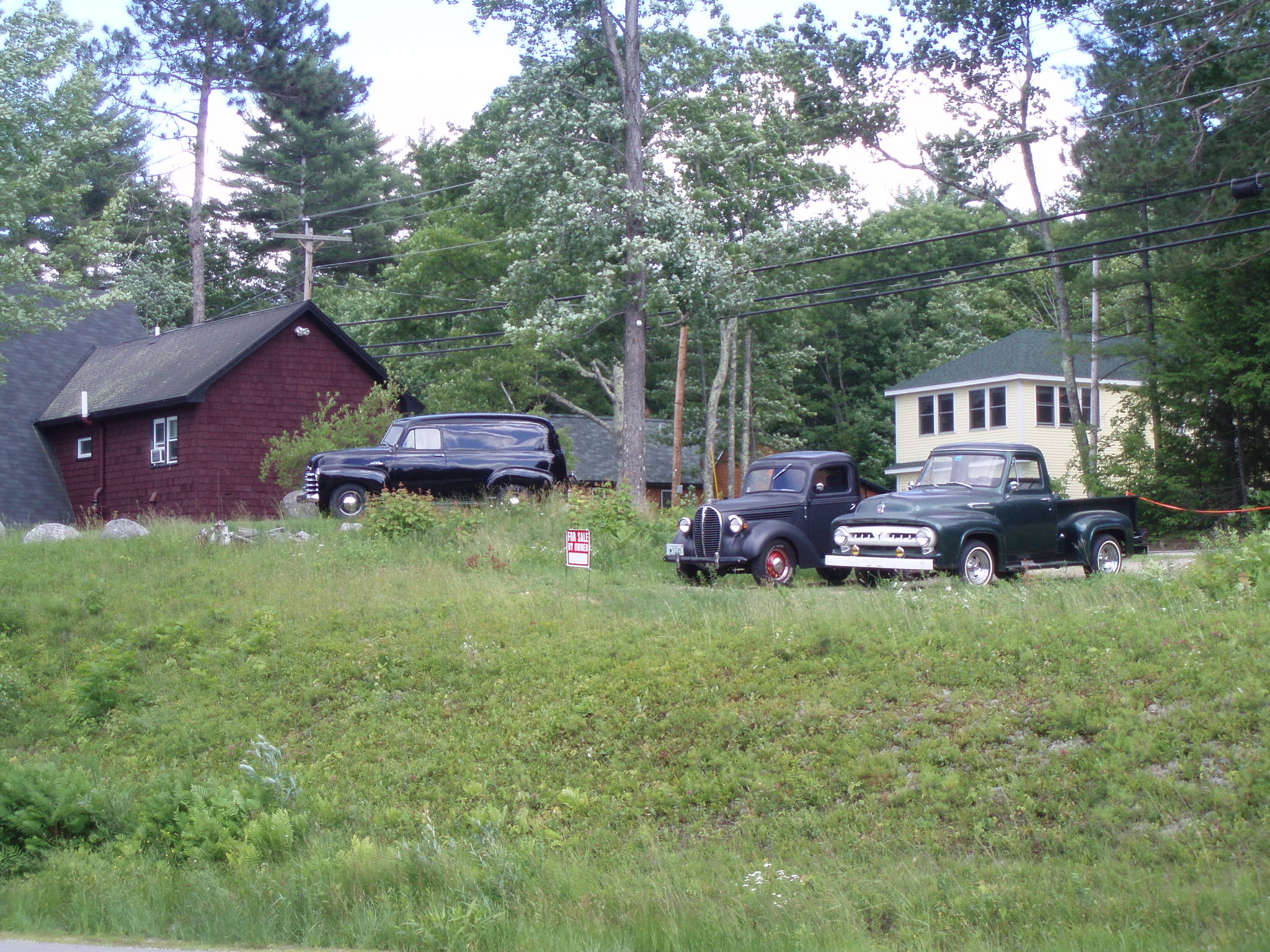 Brick houses and black trucks during our cross country bicycle tour