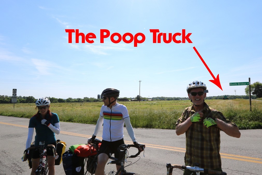 Michael Riscica and his two friends on the road during the 2nd day of his 2016 Coast to Coast Bike ride